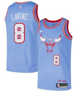 Alternative view of Zach LaVine Chicago Bulls Nike Swingman Player Jersey - City Edition - Blue