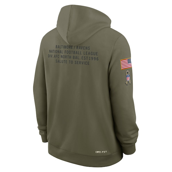 Baltimore Ravens Nike 2025 Salute to Service Sideline Standard Issue Dri-FIT Hoodie - Olive - Image 3