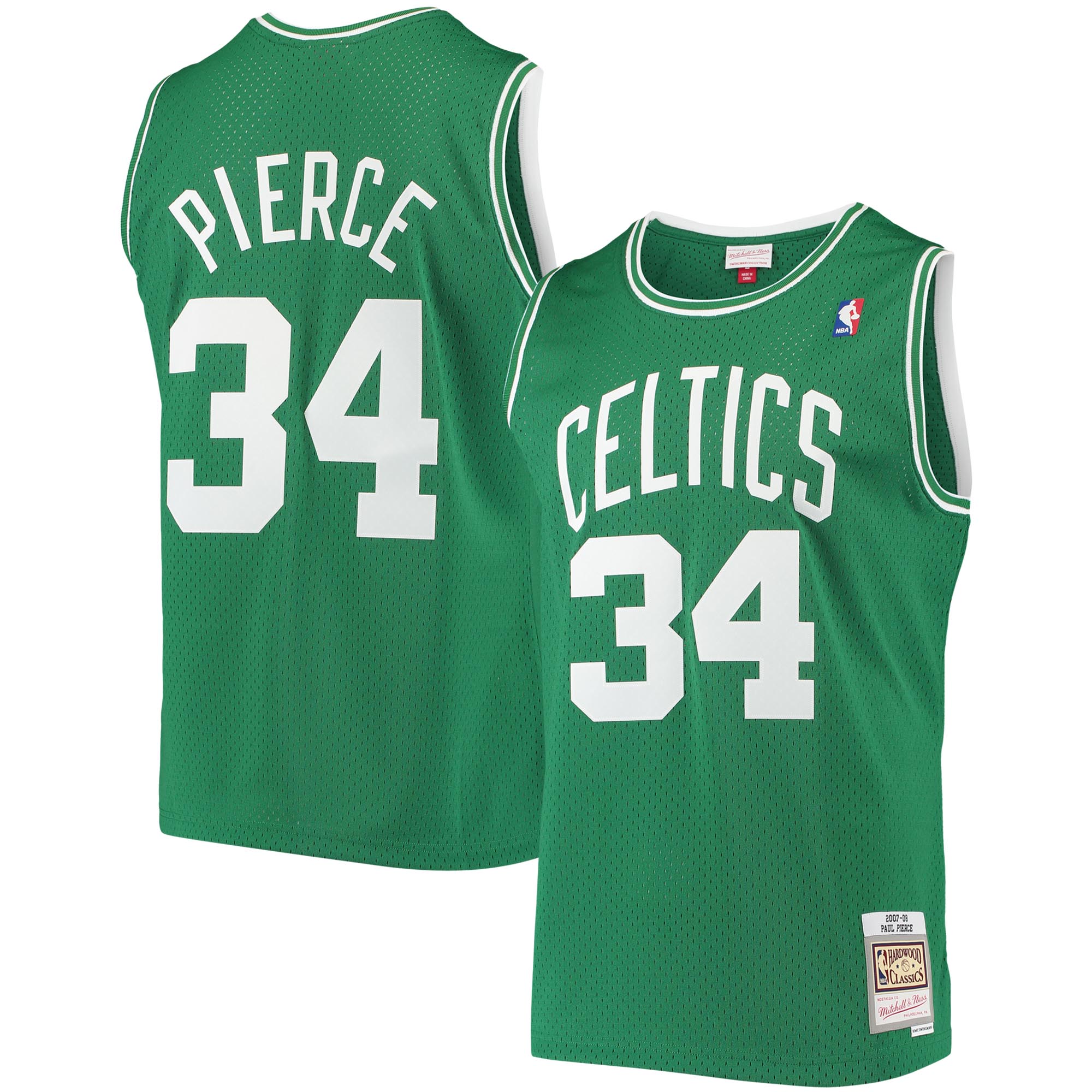 Paul Pierce Boston Celtics Hardwood Classics Swingman Jersey - White/Kelly Green - Image 6