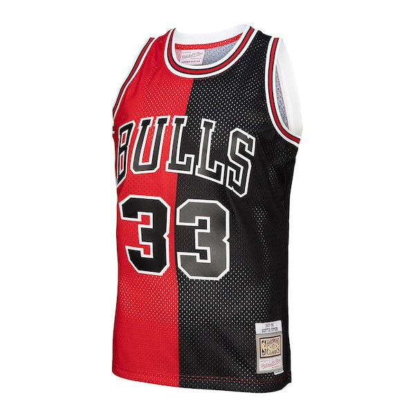 Scottie Pippen Chicago Bulls Hardwood Classics 1997/98 Split Swingman Jersey - Red/Black - Image 2