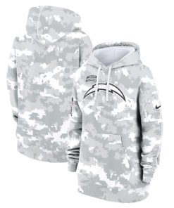 Los Angeles Chargers Nike Women's 2024 Salute To Service Club Fleece Pullover Hoodie - Arctic Camo