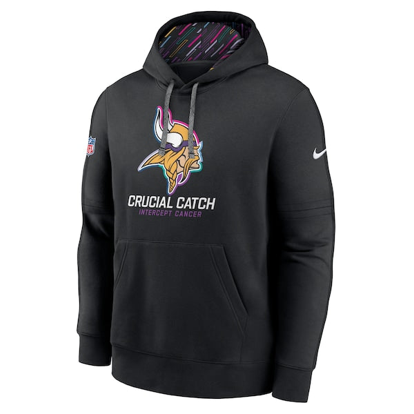 Minnesota Vikings Nike 2024 NFL Crucial Catch Club Pullover Hoodie - Black - Image 2