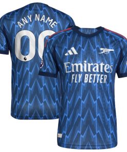 Alternative view of Arsenal adidas 2025/26 Away Authentic Custom Jersey - Blue/Red