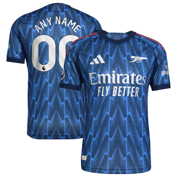 Arsenal adidas 2025/26 Away Authentic Custom Jersey - Blue/Red - Image 2