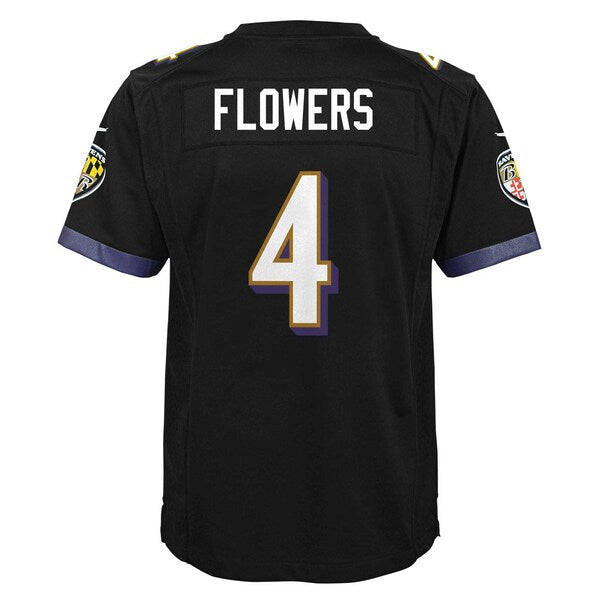 Zay Flowers Baltimore Ravens Nike Youth Alternate Player Game Jersey - Black - Image 4