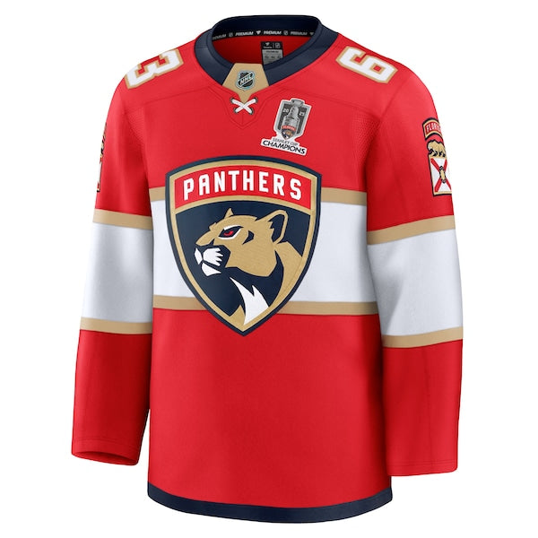 Brad Marchand Florida Panthers Home 2025 Stanley Cup Champions Premium Patched Jersey - Red - Image 2