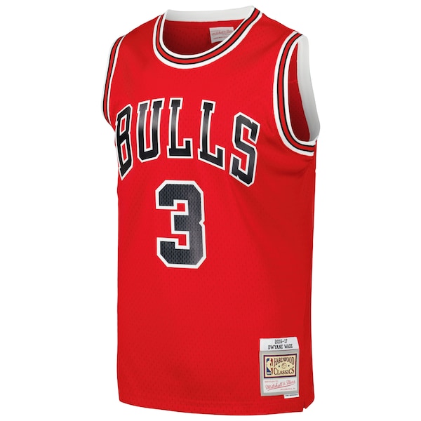 Dwyane Wade Chicago Bulls 2016/17 Hardwood Classics Swingman Jersey - Red - Image 2