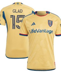 Justen Glad Real Salt Lake adidas 2024 The Beehive State Kit Authentic Player Jersey - Gold