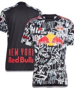 New York Red Bulls adidas 2024 Freestyle Authentic Jersey - Black
