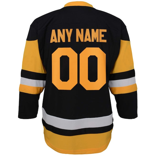 Pittsburgh Penguins Youth Home Replica Custom Jersey - Black - Image 3