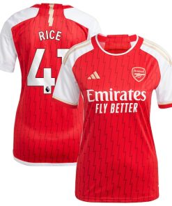 Declan Rice Arsenal adidas Women's 2023/24 Home Replica Player Jersey - Red/Green/Yellow