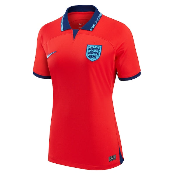 England National Team Nike Women's 2022/23 Away Breathe Stadium Replica Blank Jersey - Red - Image 2