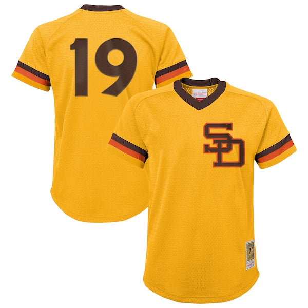 Tony Gwynn San Diego Padres Youth Cooperstown Collection?Mesh Batting Practice Jersey - Gold