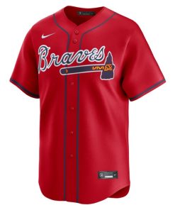 Alternative view of Atlanta Braves Nike Alternate Limited Jersey - Red