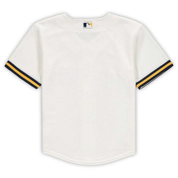 Milwaukee Brewers Nike Toddler Replica Team Jersey - Cream - Image 3