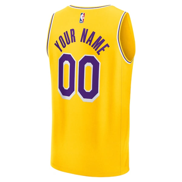 Los Angeles Lakers Fast Break Custom Jersey - Icon Edition - Gold - Image 3