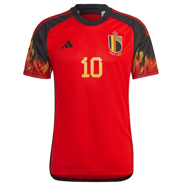Eden Hazard Belgium National Team adidas 2022/23 Home Replica Jersey - Red - Image 2