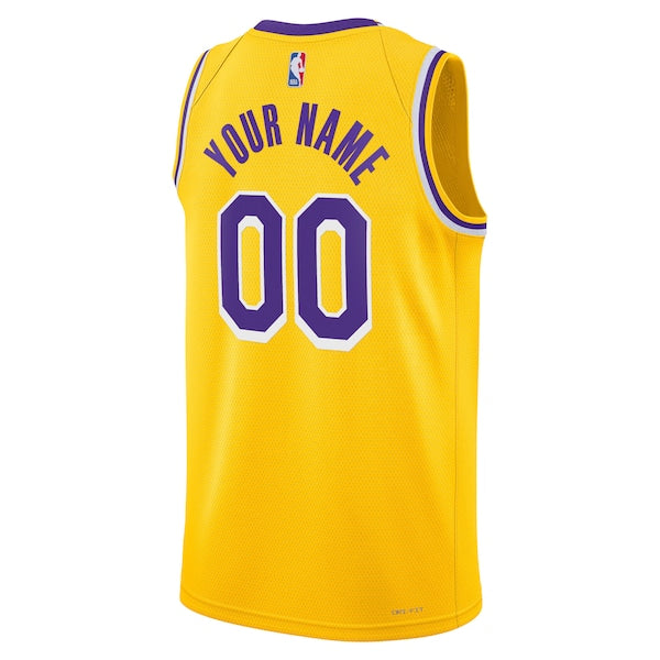 Los Angeles Lakers Nike Unisex Swingman Custom Jersey Gold - Icon Edition - Image 3