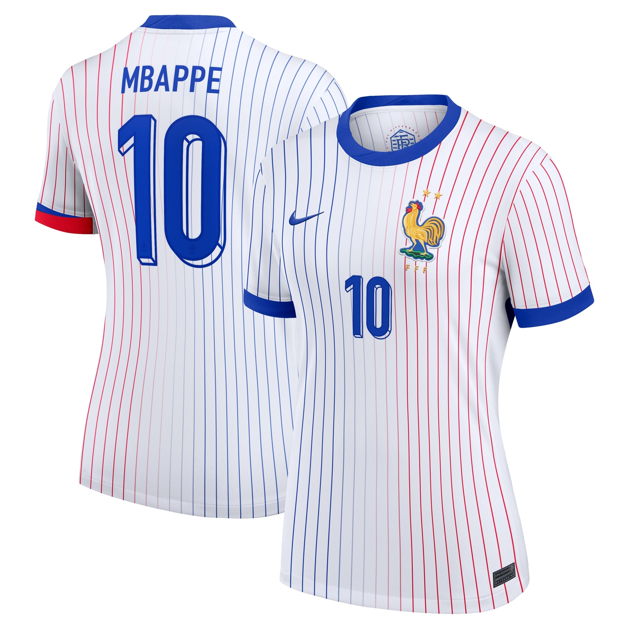 Kylian Mbappe France National Team Nike Women's 2024 Home Replica Jersey - Blue/White - Image 5