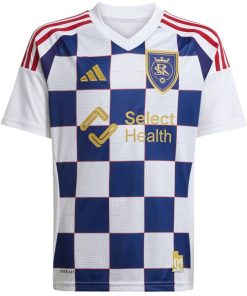 Alternative view of Real Salt Lake adidas Youth 2025 Grid City Replica Jersey - White