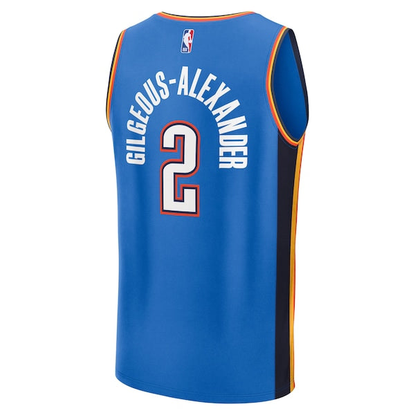 Shai Gilgeous-Alexander Oklahoma City Thunder 2025 NBA Finals Champions Fast Break Replica Player Jersey - Blue - Icon Edition - Image 2