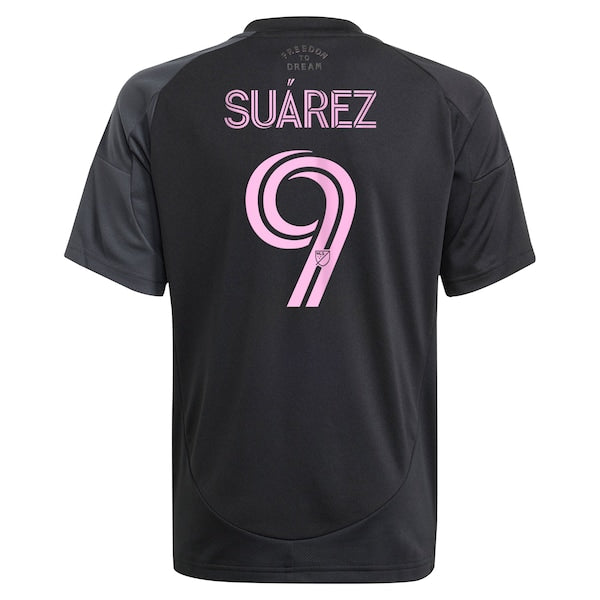 Luis Su¨¢rez Inter Miami CF adidas Youth 2025 The Fortitude Kit Replica Player Jersey - Black - Image 4