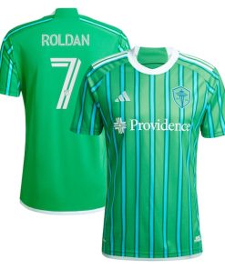 Cristian Roldan Seattle Sounders FC adidas 2024 The Anniversary Kit Replica Player Jersey?¨C Green