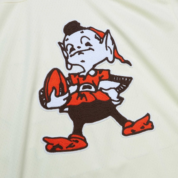 Jim Brown Cleveland Browns Chainstitch Legacy Jersey - Cream - Image 4