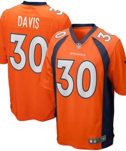 Alternative view of Terrell Davis Denver Broncos Nike Game Retired Player Jersey - Orange/Navy