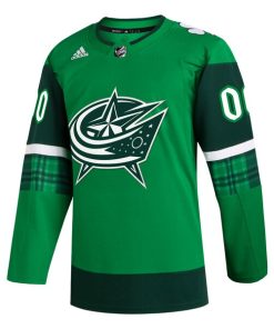 Alternative view of Columbus Blue Jackets adidas St. Patrick's Day Authentic Custom Jersey - Kelly Green