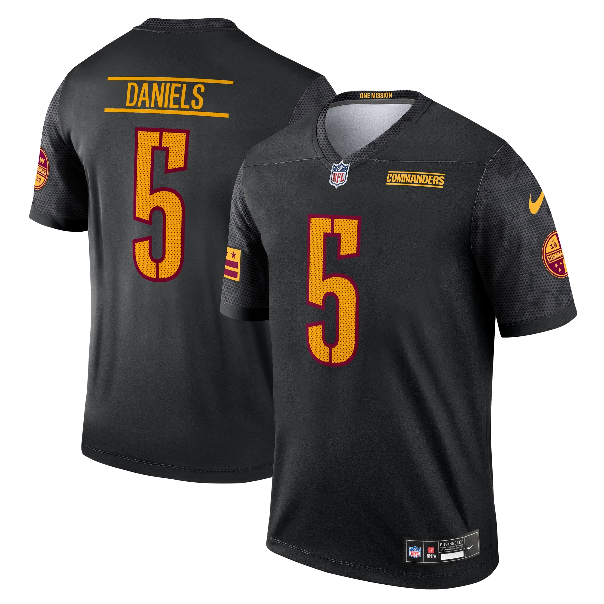 Jayden Daniels Washington Commanders Nike Team Legend Player Performance Top - Burgundy/Black - Image 5