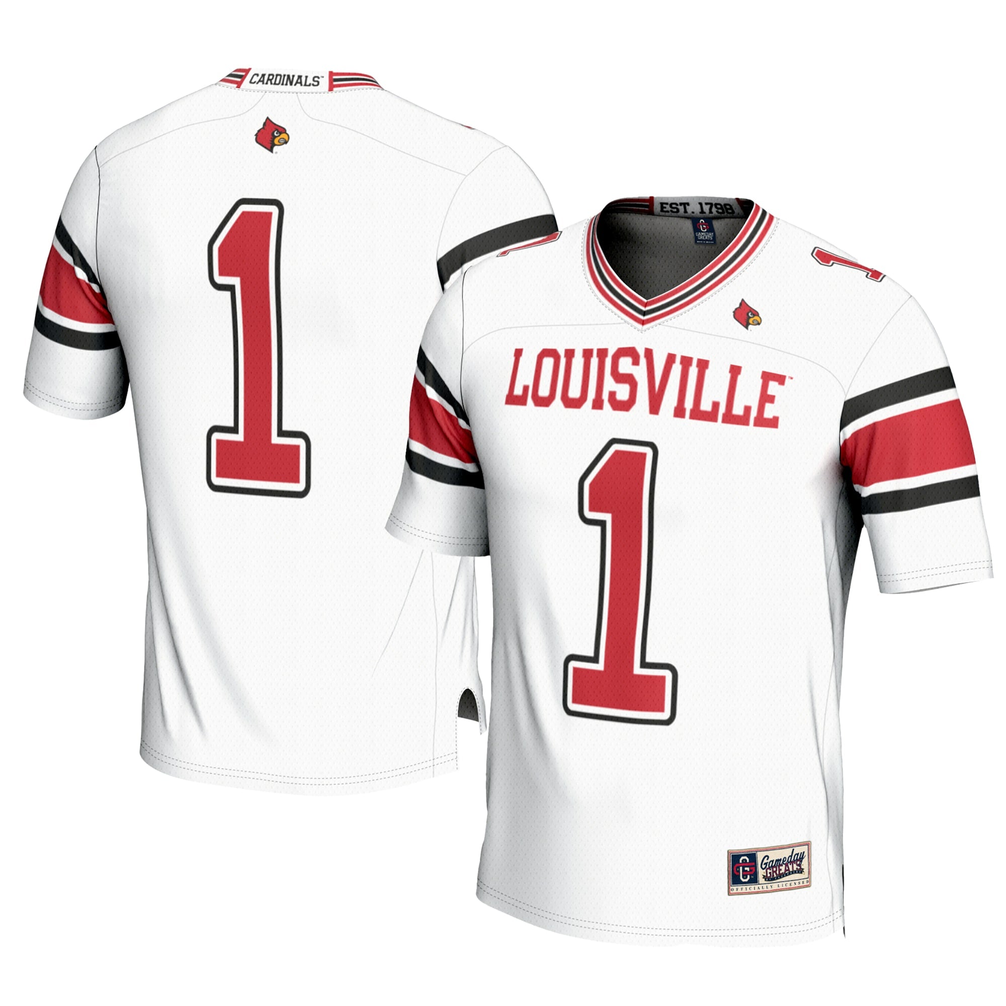 #1 Louisville Cardinals GameDay Greats Youth Football Jersey - Red/White/Black - Image 6