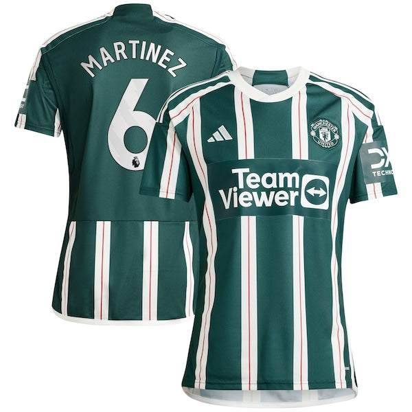 Lisandro Mart¨ªnez Manchester United adidas 2023/24 Away Replica Player Jersey - Green/Red - Image 2