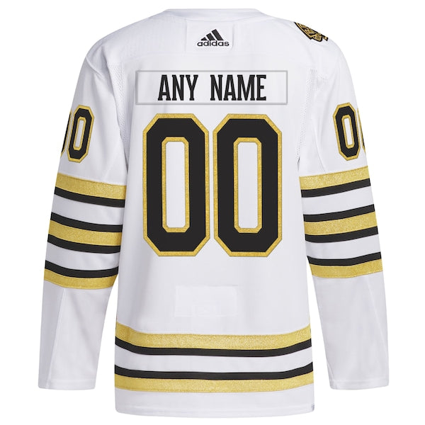 Boston Bruins adidas 100th Anniversary Primegreen Authentic Custom Jersey - White - Image 3