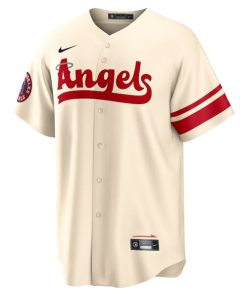 Alternative view of Shohei Ohtani Los Angeles Angels Nike 2022 City Connect Replica Player Jersey - Cream