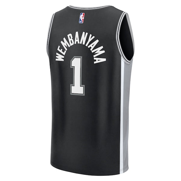 Victor Wembanyama San Antonio Spurs Youth Fast Break Replica Player Jersey - Icon Edition - Black/White - Image 6