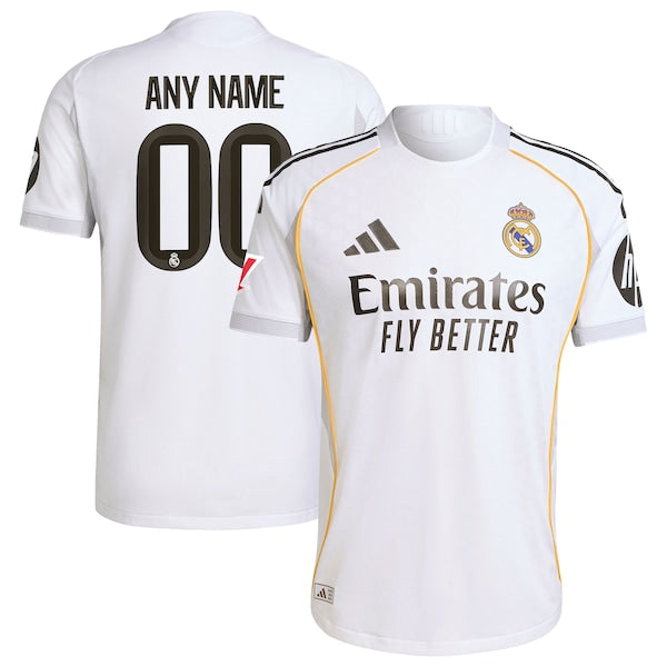 Los Merengues adidas 2025/26 Home Authentic Custom Jersey - White/Blue - Image 2