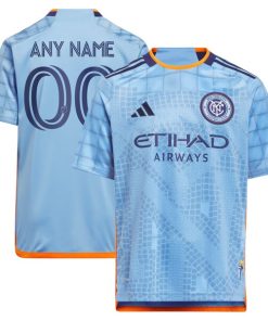 New York City FC adidas Youth 2024 The Interboro Kit Replica Custom Jersey - Light Blue