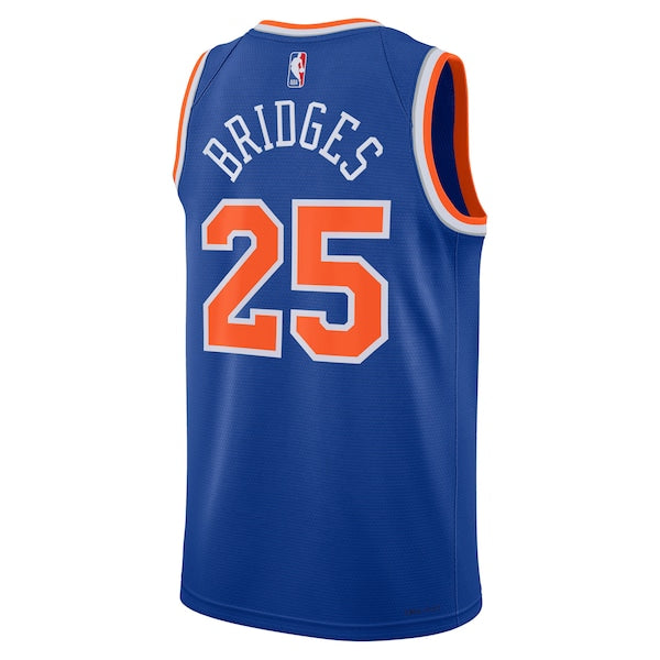 Mikal Bridges New York Knicks Nike Unisex Swingman Jersey - Icon Edition - Blue - Image 3