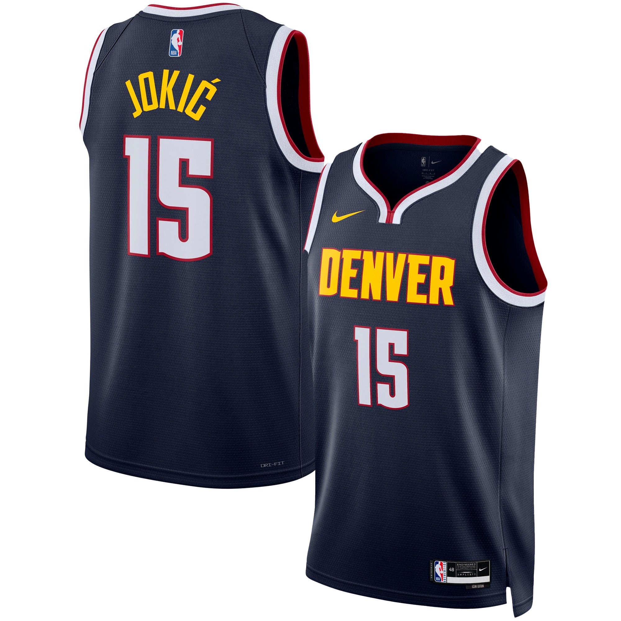 Nikola Jokic Denver Nuggets Nike Unisex Swingman Jersey - Association Edition - White/Navy - Image 6