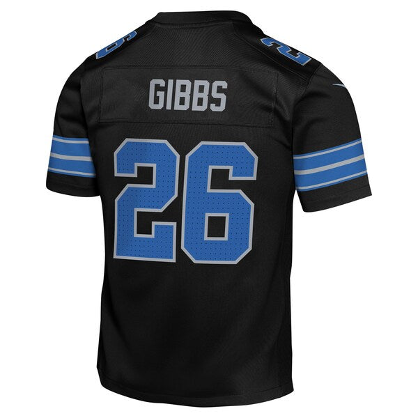 Jahmyr Gibbs Detroit Lions Nike Youth Alternate Player Game Jersey - Black - Image 4