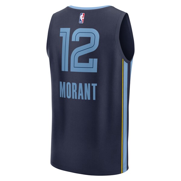 Ja Morant Memphis Grizzlies Youth Fast Break Replica Player Jersey - Icon Edition - Navy - Image 3