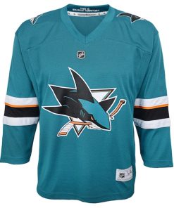 Alternative view of San Jose Sharks Youth 2021/22 Home Replica Custom Jersey - Teal