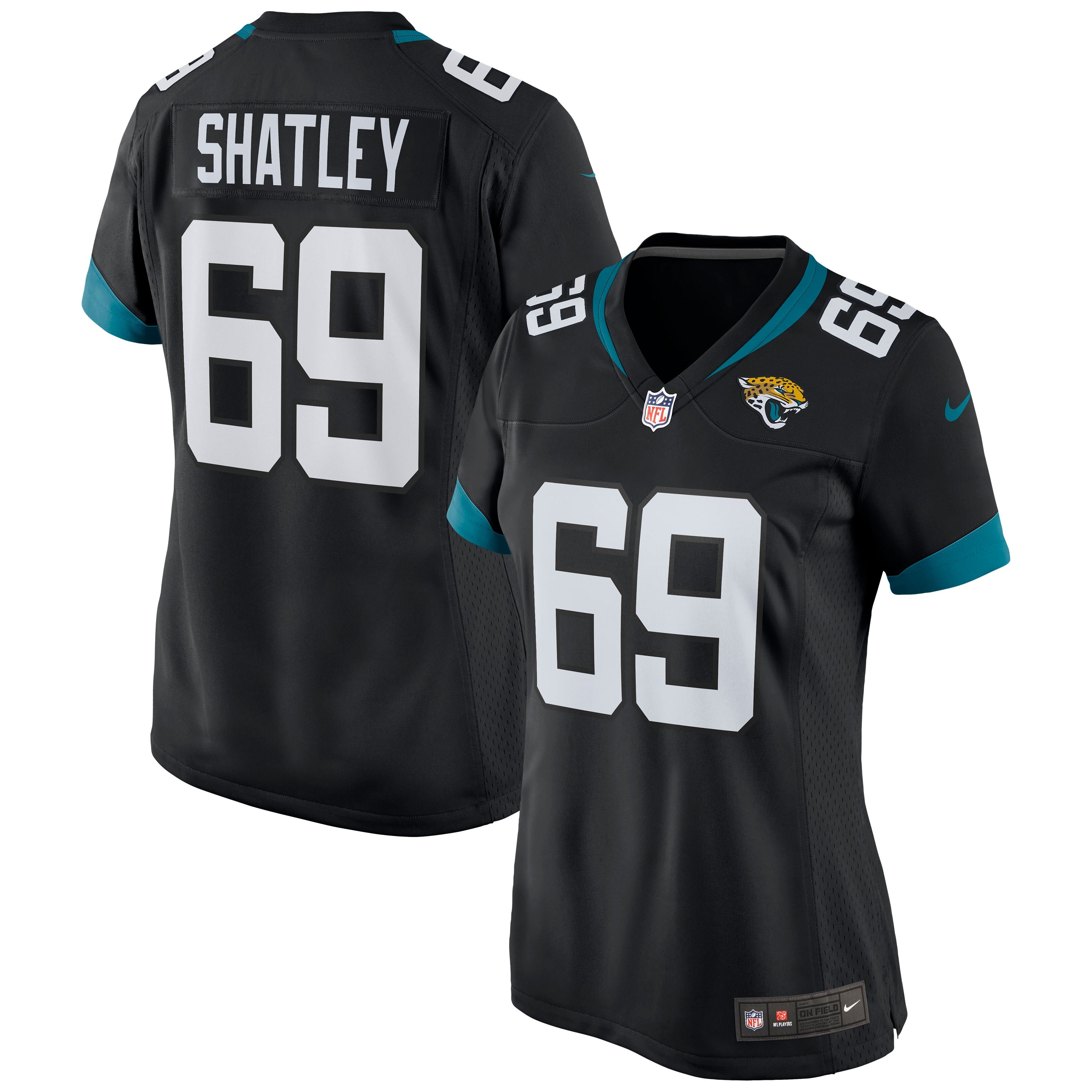 Tyler Shatley Jacksonville Jaguars Nike Women's Game Jersey - Teal/Black - Image 5