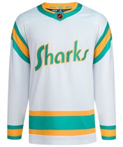 Alternative view of San Jose Sharks adidas Reverse Retro 2.0 Authentic Blank Jersey - White