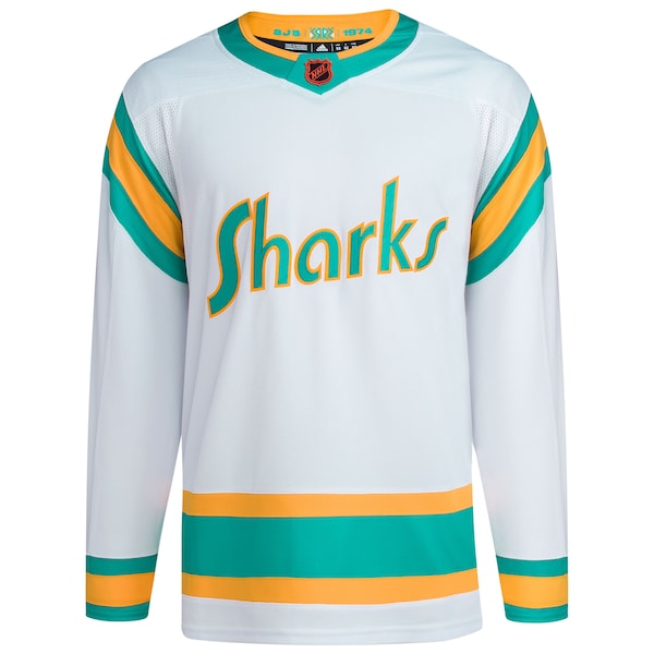 San Jose Sharks adidas Reverse Retro 2.0 Authentic Blank Jersey - White - Image 2