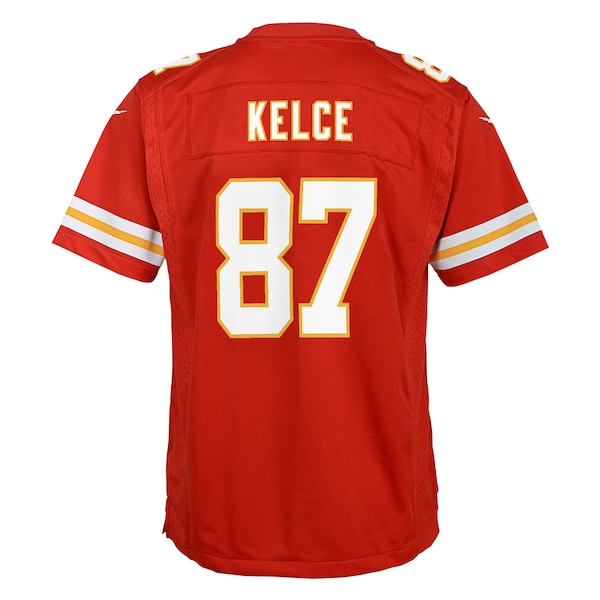 Travis Kelce Kansas City Chiefs Nike Youth Super Bowl LIX Game Player Jersey - Red - Image 3
