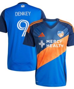 K¨¦vin Denkey FC Cincinnati adidas 2025 Orange and Blue Legacy Kit Replica Player Jersey - Blue