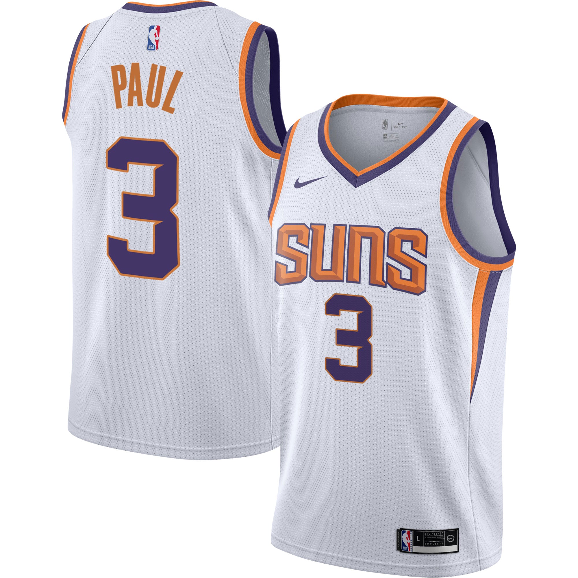 Chris Paul Phoenix Suns Nike Youth Swingman Jersey - Icon Edition - Purple/White - Image 6