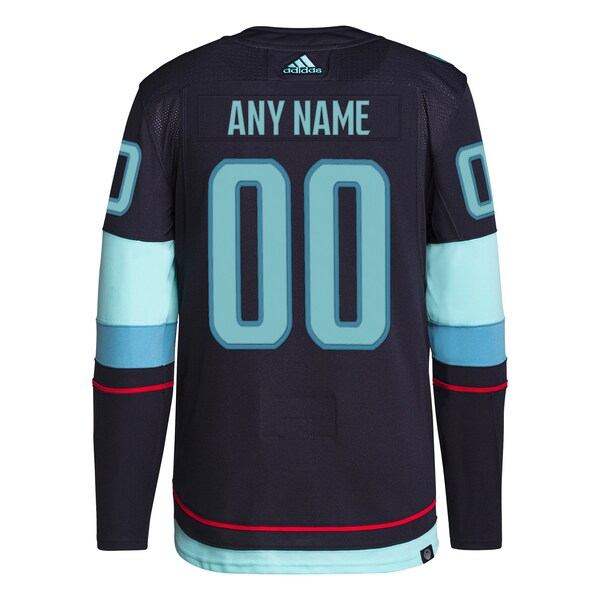 Seattle Kraken adidas Home Primegreen Authentic Custom Jersey - Navy - Image 3